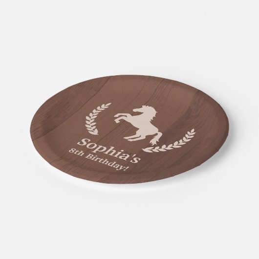 エレガントな馬のシルエットの誕生会の供給 ペーパープレート (アングル)