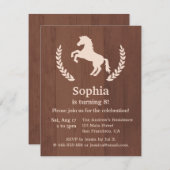 エレガントな馬のシルエットの誕生会 招待状 (正面/裏面)