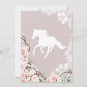 エレガントな馬の紋章ピンクグレーシャルロ キンセアニエラ 招待状 (裏面)