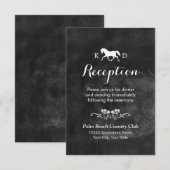 エレガントな馬の結婚式の披露宴 招待状 (正面/裏面)