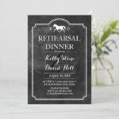 エレガントな馬の結婚式リハーサルディナー 招待状 (スタンド正面)