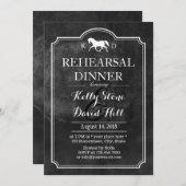 エレガントな馬の結婚式リハーサルディナー 招待状 (正面/裏面)