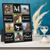 エレガントな馬の追悼　パーソナライズド写真コラージュ フォトプラーク (側面)