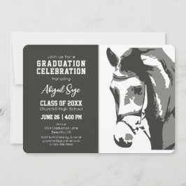 エレガントな馬の騎馬卒業式招待状 招待状
