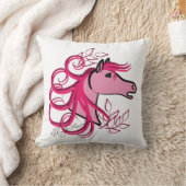 エレガントな馬頭部のローズピンク クッション (ブランケット)