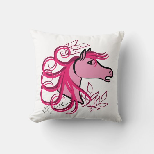 エレガントな馬頭部のローズピンク クッション (正面)