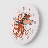 エレガントな馬頭部 ラージ壁時計 (傾斜)