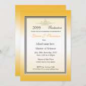エレガントな高級卒業発表 招待状 (正面/裏面)