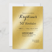 エレガントな魅力のエンボスの第50誕生日 招待状 (裏面)