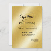 エレガントな魅力のエンボスの第60誕生日 招待状 (裏面)