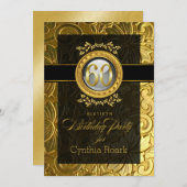 エレガントな魅力のエンボスの第60誕生日 招待状 (正面/裏面)