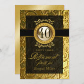 エレガントな魅力のエンボスの退職パーティー 招待状 (正面/裏面)