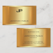 エレガントな魅力のフェイクな金ゴールドのモダンで贅沢な平野 名刺 (正面/裏面)