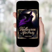 エレガントな魔女　紫の髪　ハロウィン　アフターパーティ 招待状