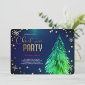 エレガントな魔法のクリスマスツリーのフェスティブ 招待状 (スタンド正面)