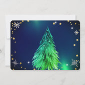 エレガントな魔法のクリスマスツリーのフェスティブ 招待状 (裏面)