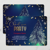 エレガントな魔法のクリスマスツリーの祭典 招待状 (正面/裏面)