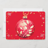 エレガントな魔法のクリスマス　赤いオーナメント 招待状 (裏面)