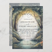 エレガントな魔法の森の祝賀会の招待状 招待状 (正面/裏面)