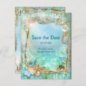 エレガントな魔法の海のSave The Date ポストカード (正面/裏面)