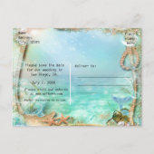 エレガントな魔法の海のSave The Date ポストカード (裏面)