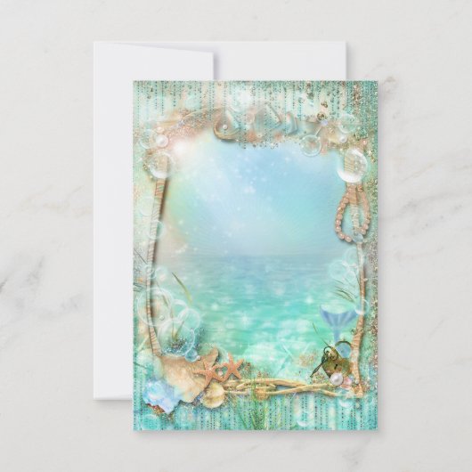 エレガントな魔法の海辺のサンキューカード サンキューカード (裏面)