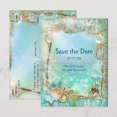 エレガントな魔法の海 Save The Date ポストカード (正面/裏面)