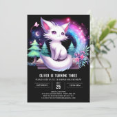 エレガントな魔法の猫の誕生日 招待状 (スタンド正面)