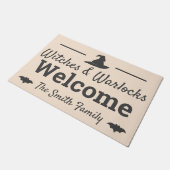 エレガントな魔法使い及びWarlocksはハロウィンを歓迎します ドアマット (アングル)