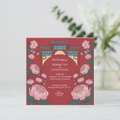 エレガントな鮮やかな赤 招待状 (スタンド正面)