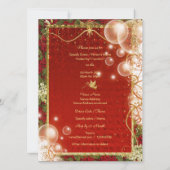 エレガントな鳩の平和渦巻のクリスマス・パーティ 招待状 (裏面)