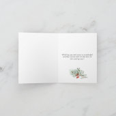 エレガントな鹿とポインセチアのクリスマスグリーティング シーズンカード (内部)