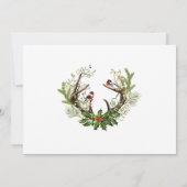 エレガントな鹿とポインセチアのクリスマス ホリデーパーティー 招待状 (裏面)