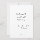 エレガントな鹿の透かし彫りクリスマスホリデー平型カード シーズンカード (裏面)