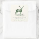 エレガントな鹿狩りのグリーンの誕生日お礼 スクエアシール (バッグ)