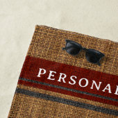 エレガントな麻の錨 Nautical Boat 名前 オーダーメイド ビーチタオル (インサイチュ)