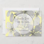 エレガントな黄色とグレーの結婚式 セーブザデート (正面)