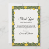 エレガントな黄色と緑の野生の花の花束 サンキューカード (正面)