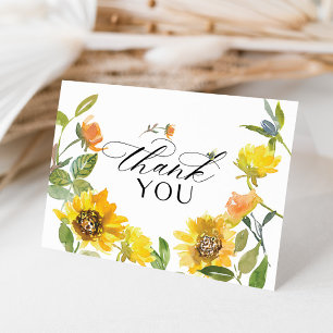 エレガントな黄色のひまわり サニー ビー ありがとう サンキューカード