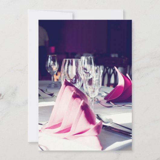 エレガントな黄色のナプキン フォーマルな宴会のディナー ウェディング 招待状 (裏面)