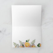 エレガントな黄色のバラの花束 ウェディング ありがとう サンキューカード (内部)