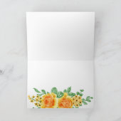 エレガントな黄色のバラの花束 ウェディング ありがとう サンキューカード (内部)