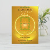 エレガントな黄色の感謝カード ゴールドスパーク付き サンキューカード (スタンド正面)