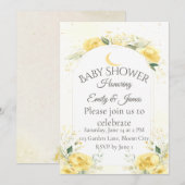 エレガントな黄色の水仙のベイビーシャワー招待状 招待状 (正面/裏面)