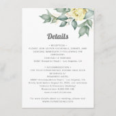 エレガントな黄色の水彩画のバラのウェディングディテール エンクロージャーカード (正面)