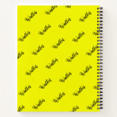 エレガントな黄色の色 - 最初の名前のイニシャル ノートブック (裏面)