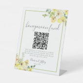 エレガントな黄色の花のセージグリーンのハニームーンファンド 台座サイン (正面)