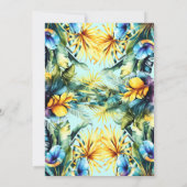 エレガントな黄色の花のトロピカルグリーンのベイビーシャワー 招待状 (裏面)