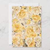 エレガントな黄色の花の結婚式 招待状 (裏面)