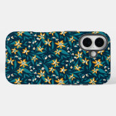 エレガントな黄色の花模様が濃い緑の葉 Case-Mate iPhoneケース (裏面 (横))